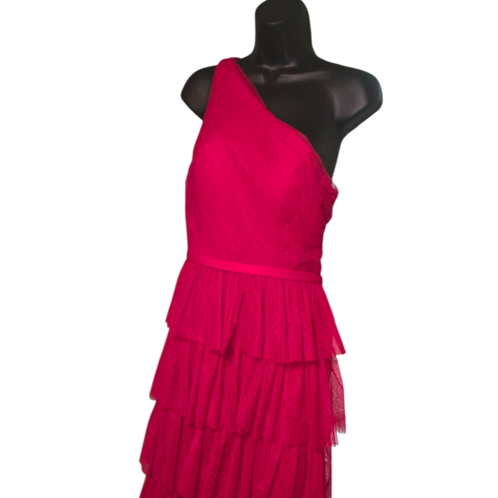 Mac Duggal Red One Shoulder Dress - Picture 7 of 15